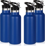Load image into Gallery viewer, Volhoply 17oz Insulated Water Bottles Bulk 4 Pack,Stainless Steel Kids Water Bottle with Straw Lid,Reusable Sports School Flask Keep Cold (Navy,4 Set)