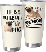 Load image into Gallery viewer, Best Pug Mom Gifts for Women, 20 Oz Pugs Lover Travel Tumbler Mugs with Pugs, Travel Mug Gift for Pug Mom