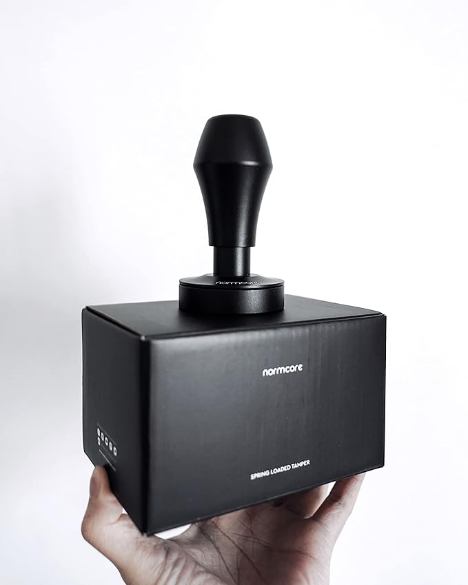 Normcore V4 Coffee Tamper 53.3mm - Spring-loaded Tamper – Barista Espresso Tamper with 15lb / 25lb / 30lbs Replacement Springs - Anodized Aluminum Handle and Stand - Flat Base