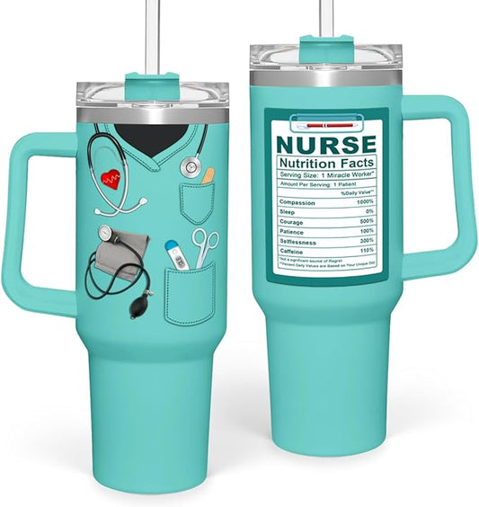Nurse Gifts 40oz Stainless Steel Insulated Tumbler - Coffee Cup for Nurses Week, Appreciation Gifts
