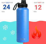 Load image into Gallery viewer, DRINCO Stainless Steel Water Bottle Spout Lid Vacuum Insulated Double Wall Water Bottle Wide Mouth (40oz 32oz 22oz 18oz 14oz) Leak Proof Keeps Cold or Hot (40 oz, 40oz Royal Blue)