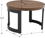 Load image into Gallery viewer, Wahson Mid-Century Modern Coffee Table, 23.5" Wide Round Coffee Table for Living Meeting Room/Reception Room/Office/Espresso with Black Iron Legs, Rustic Brown