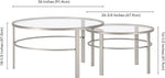 Load image into Gallery viewer, Henn&amp;Hart Round Nested Coffee Table in Satin Nickel, Modern coffee tables for living room, studio apartment essentials, 36" Wide