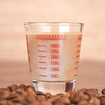 Load image into Gallery viewer, Measuring cup Espresso Shot Glass Liquid Heavy Glass Wine Glass 26-Incremental Measurement 1oz, 6 Tsp, 2 Tbs, 30ml (2 pack-red)