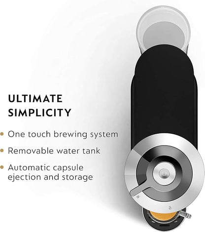 Nespresso Vertuo Next Deluxe Compact and Slim-Fit Design Coffee and Espresso Machine for 6 Cup Sizes of Coffee (Pure Chrome) with Nespresso Vertuo Sample Pack 12 Capsules (2 Items)