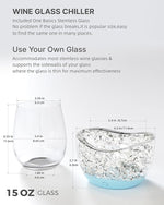 Load image into Gallery viewer, Wine Chiller for Glass Stemless Wine Glass Chiller Keeps Your Glasses of Vino Cold 10 Color Light Modes Separable Wine Essentials Accessories (Blue)