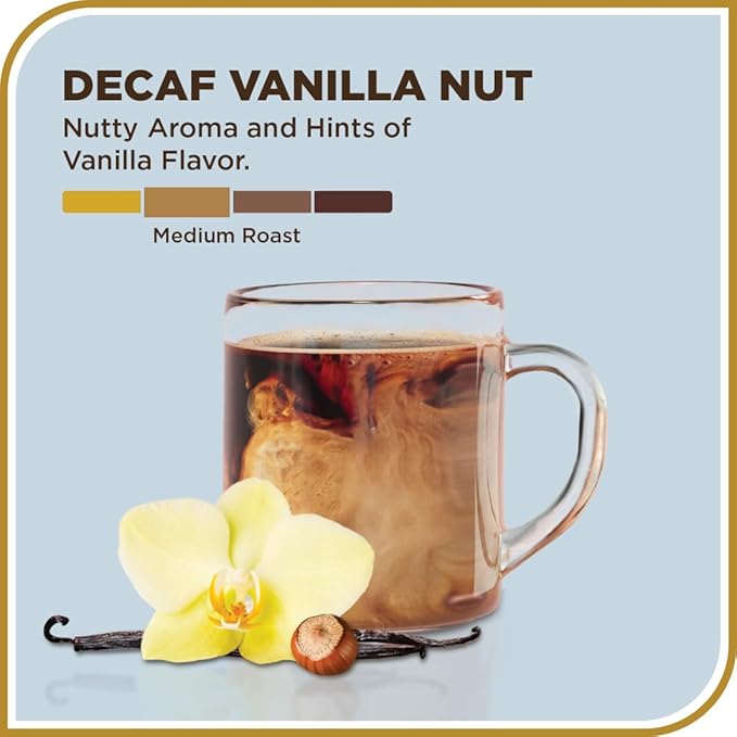 Don Francisco's Premium Decaf Vanilla Nut Flavored Ground Coffee: 99.7% Caffeine-Free, 100% Arabica Beans, Rich Aroma, Perfect for Drip, Pour-Over, and French Press (3 X 12 oz Bag)