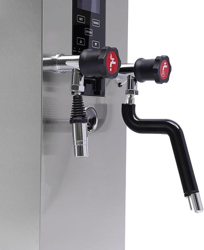 12L Commercial Milk Frother, 2300W 110V Espresso Coffee Makers Steam Water Boiling Machine With LCD Display & Adjustable Steam Lever For Cafe Bubble Tea Stores Coffee Shops Snack Stores, Silver