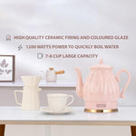 Load image into Gallery viewer, Ceramic Electric Kettle, 1.5L/1200W Boil Water Quickly and Easily with Boil-Dry Protection Auto Shut Off, Detachable Swivel Base, Diamond Cut Glazed