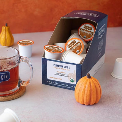 Organic Positively Tea Company, Pumpkin Spice Black Tea, K-Cup Compatible, 24 Pods