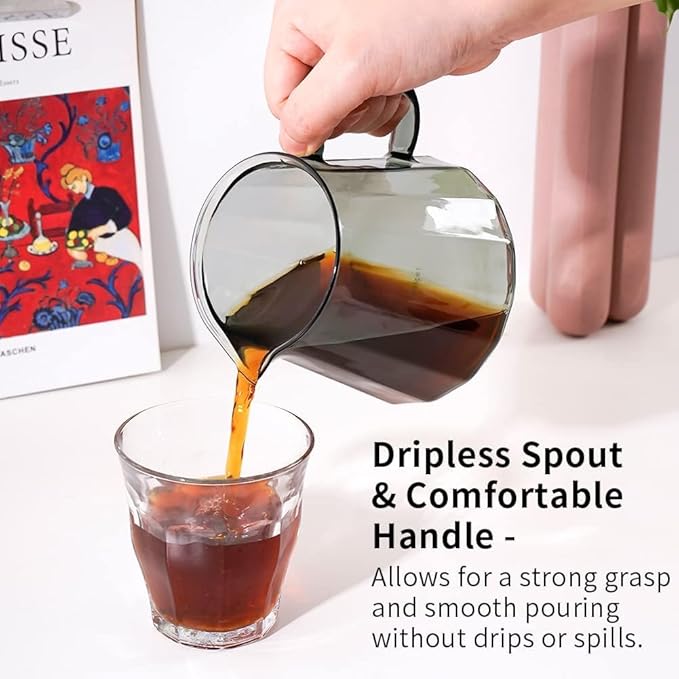 watchget Glass Coffee Carafe 500ml/17oz - Heat Resistant Borosilicate Coffee Server, Transparent Green Pour Over Coffee Pot Maker, Ideal for Home, Office, and Café