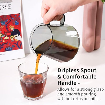 watchget Glass Coffee Carafe 500ml/17oz - Heat Resistant Borosilicate Coffee Server, Transparent Green Pour Over Coffee Pot Maker, Ideal for Home, Office, and Café