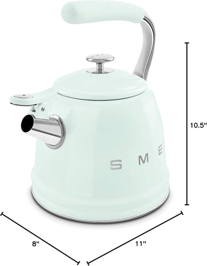 SMEG Retro Stovetop Whistling Kettle – 2.4Q (Pastel Green)