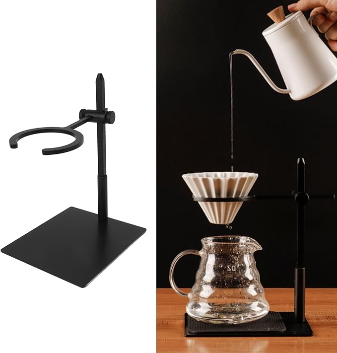 Pour Over Coffee Stand, Aluminum Alloy Pour Over Coffee Station Dripper Stand Adjustable Antislip Coffee Dripper Stand for Home or Office