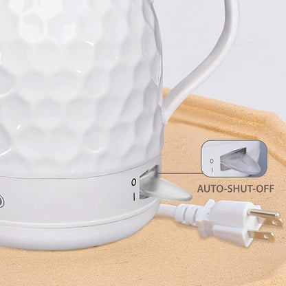 Ceramic Electric Kettle 1 Quarts, 1000W Hot Water Boiler, Automatic Shut-off, BPA-Free, Teapot Rapid Boil For Coffee & Tea, Boil-Dry Protection, White Gooseneck