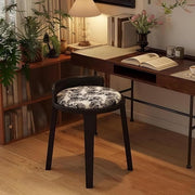 Vanity Chair with Small Back Vintage Style Makeup Chair Round Vanity Stool Wood Frame for Makeup Room ﻿ Creative idea