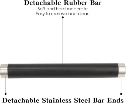 Italian Espresso Knock Box, Stainless Steel, with Detachable Tapping Rod and Anti Slip Rubber Base (Black, 800ml)