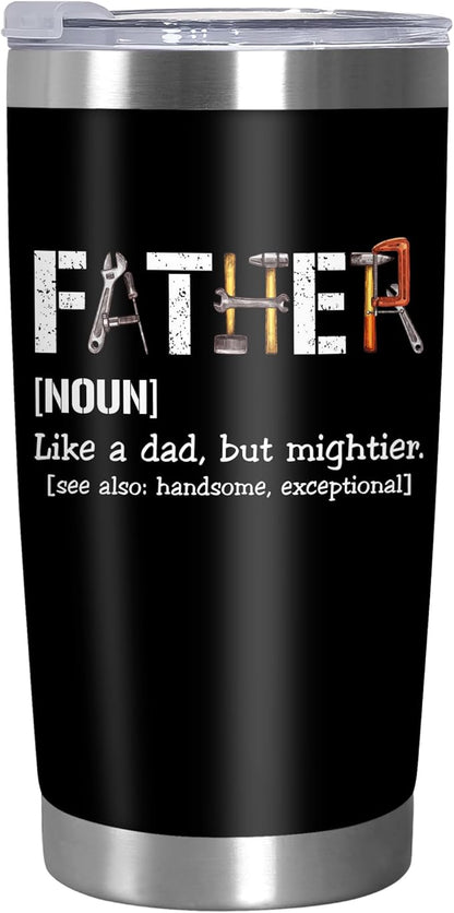 TEEZWONDER Gifts for Dad from Daughter Son - Stainless Steel Insulated Coffee Tumbler with Lid 20 oz - Funny Dad Birthday Gifts from Kids, Mens Birthday Gift Ideas