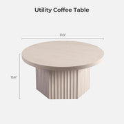 SICOTAS Round Coffee Table for Living Room, 32
