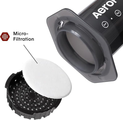 AeroPress Original Coffee and Espresso-style Maker, Barista Level Portable Coffee Maker with Chamber, Plunger, & Filters, Quick Coffee and Espresso Maker