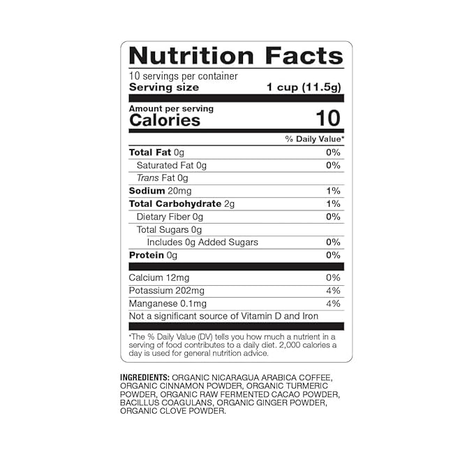 Cardio Care Organic Coffee Pods – Probiotic Coffee with Cacao, Ginger, Turmeric & Cinnamon – Healthy Superfood, Mold Free, Vegan, Gluten Free, everyday dose coffee - 10 Recyclable Single Serve K-Cups