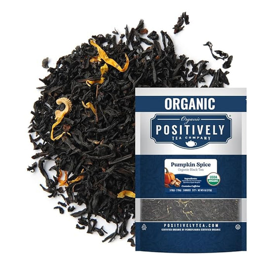 Organic Positively Tea Company, Pumpkin Spice Black Tea, Loose Leaf, 4 Ounce