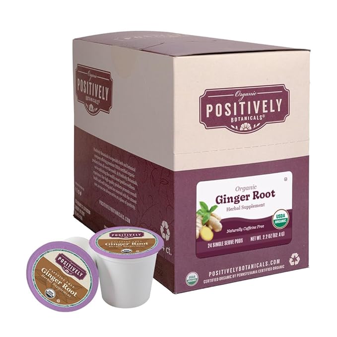 Organic Positively Botanicals Company, Ginger Root, K-Cup Compatible, 24 Pods