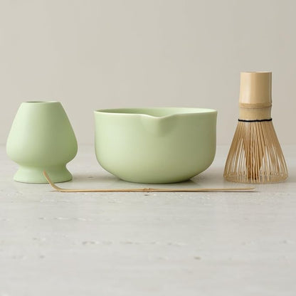 Matcha Kit - Premium Matcha Whisk Set with Traditional Bamboo Tools, Ideal Matcha Tea Set for Home (Mint Green)