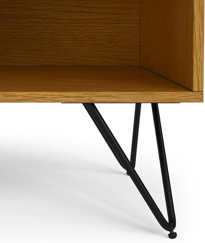 SIMPLIHOME Hunter 20 inch Wide Industrial Nightstand in Oak for the Living Room and Bedroom