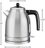 Load image into Gallery viewer, OVENTE 1.7L Electric Kettle, 1500W Fast Boiling Water Heater for Coffee or Tea with Stainless Steel BPA-Free and Cordless Body, Auto Shut-Off, Boil-Dry Protection and Removable Filter, Silver KS777S