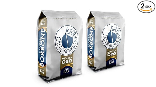 Caffe Borbone Whole Bean Coffee, Medium-Dark Roast, Gold Blend, Authentic Italian Coffee, 2.2 lb Bag (Pack of 2)