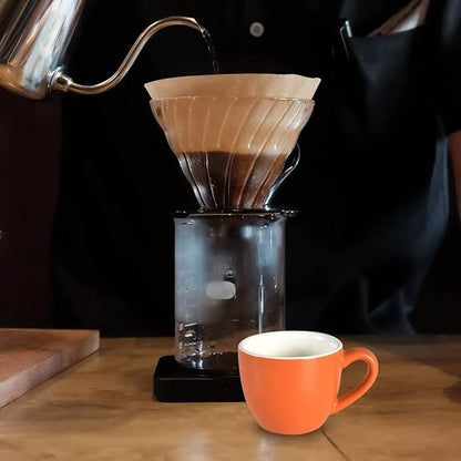 homEdge Mini Procelain Espresso Cup, 3 Ounces / 90 ml Tiny Coffee Mugs Demitasse for Espresso, Tea- Orange