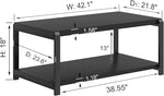 Load image into Gallery viewer, EXCEFUR Black Coffee Table, Modern Rustic Wood Center Table for Living Room, Industrial Rectangle Cocktail Tea Table with Storage Shelf