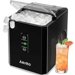 Load image into Gallery viewer, Aeitto Ice Makers Countertop, 26Lbs/24H, 9 Ice Cubes Release in 6 Mins, 2 Sizes of Bullet Ice Machine,Self-Cleaning Portable Ice Maker with Ice Scoop and Basket for Home Kitchen Office Bar RV, Black