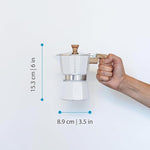 Load image into Gallery viewer, GROSCHE Milano Moka Stovetop Espresso Coffee Maker (3 Cup / 150 ml, White)