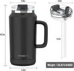 Load image into Gallery viewer, Hydraful 64 oz Tumbler with Handle and Straw - 100% Leak-Proof - Insulated Cup Reusable Stainless Steel Large Water Bottle Travel Mug for Gym, Hiking, and Camping - Gifts for Women Men Him Her