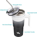 Load image into Gallery viewer, 20 oz Tumbler with Handle and 2 Straw 2 Lid, Insulated Water Bottle Stainless Steel Vacuum Cup Reusable Travel Mug,Day Night