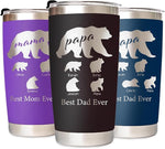 Load image into Gallery viewer, Personalized Tumbler with Mama Bear - Custom Coffee Mug Cup 20 Oz with Lid - Customized Christmas Gifts for Dad Mom - Birthday Gifts for Dad Mom (Mama/Papa-Bear)