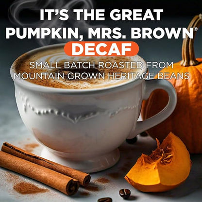 Maud's Decaf Pumpkin Spice Flavored Coffee Pods, 18 ct, Medium Roast Flavored Coffee in Recyclable Single Serve Pods – 100% Arabica Beans, Compatible with Keurig K Cups Maker
