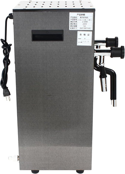 Commercial Multi-Purpose Milk Frother 12L Milk Foam Maker Steam Water Boiling Machine with LED Display for Espresso Coffee Milk Tea(Black)