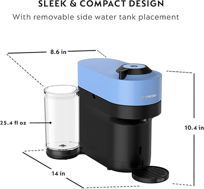 Nespresso Vertuo Pop+ Coffee and Espresso Machine by De'Longhi, Pacific Blue