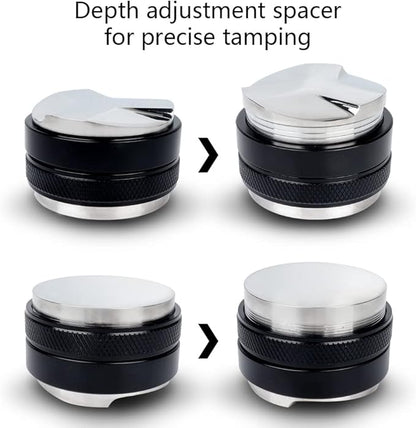 53mm Coffee Distributor,Dual Head Coffee Tamper,Espresso Distribution Tool,Adjustable Depth- Professional Espresso Distributor Leveler Tool Fits for 54mm