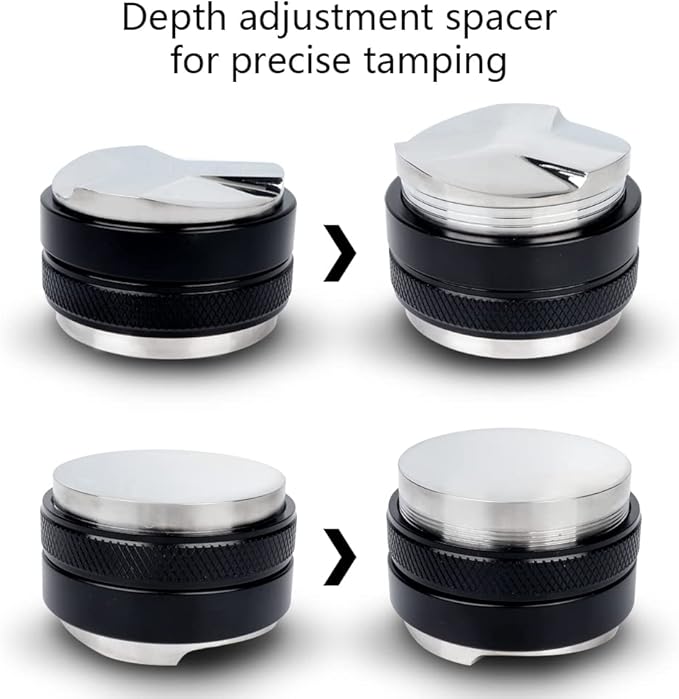 51mm Coffee Distributor,Dual Head Coffee Tamper,Espresso Distribution Tool,Adjustable Depth- Professional Espresso Distributor Leveler Tool Fits for 51mm