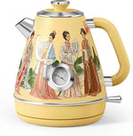 Load image into Gallery viewer, Hazel Quinn Retro Electric Kettle - 1.7 Liters / 57.5 Ounces Tea Kettle with Thermometer, All Stainless Steel, 1200 Watts Fast Boiling, BPA-free, Cordless, Automatic Shut Off - Finery