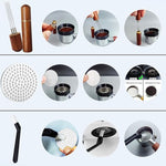 Load image into Gallery viewer, 51mm Espresso Tamper Set, 5PCS Coffee Tamper Kit with WDT Tool, Coffee Stirrer, Dosing Funnel, Puck Screen 51mm Espresso Accessories Tampers Kit (Black)