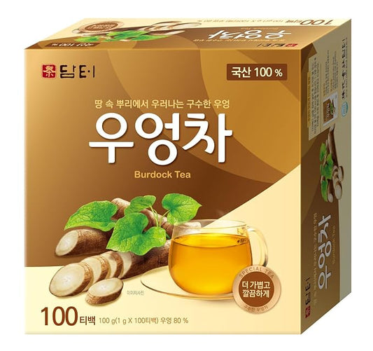 Damtuh Korean Burdock Root Tea – Herbal Wellness & Soothing Drink, Caffeine-Free – 100 Tea Bags (1.5g each)