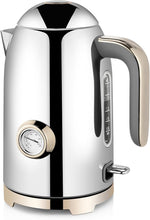 Load image into Gallery viewer, SUSTEAS Electric Kettle - 57oz Hot Tea Water Boiler with Thermometer, 1500W Fast Heating Stainless Steel Pot, Cordless LED Indicator, Auto Shut-Off &amp; Boil Dry Protection, Silver