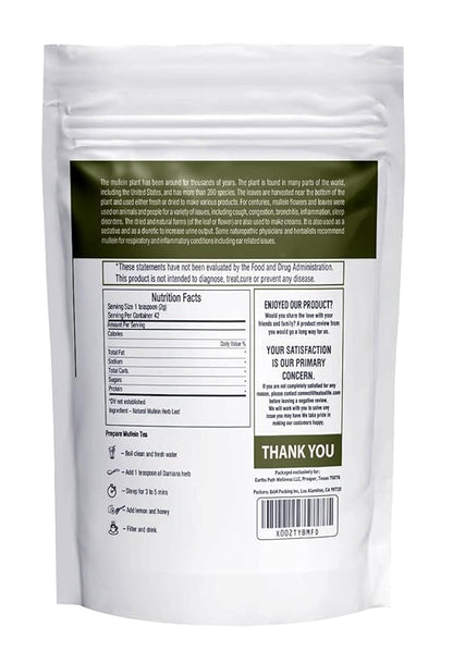 Herbal Hermit Mullein Leaf Tea (3 oz/85 grams) Herb for Respiratory Support, Mucous Membranes, Lung Cleanse Dried Leaves Blend, Cut and Sifted Made in USA