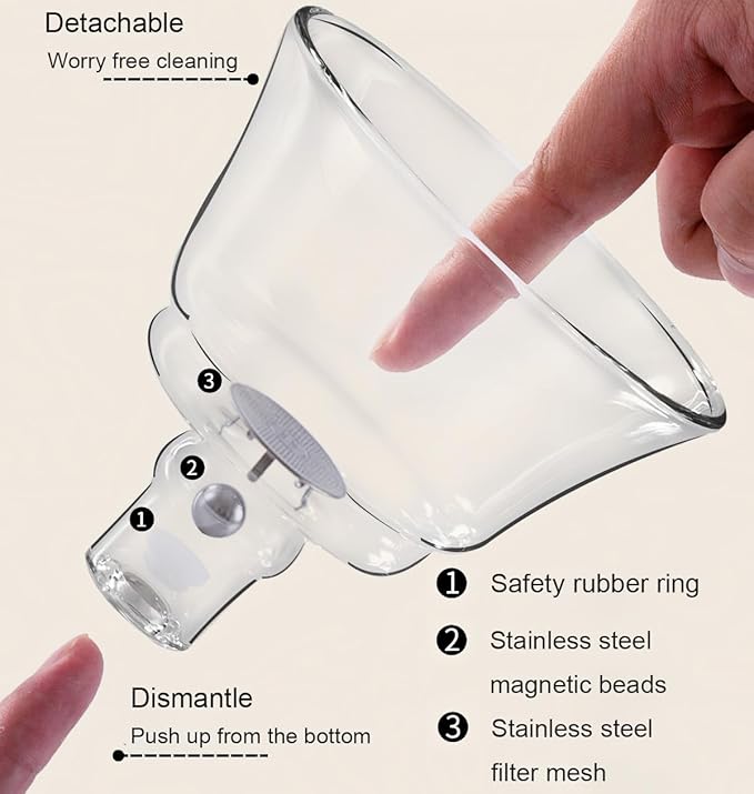 Semi Automatic Drip TeaPot, Lazy Kung Fu Glass Magnetic Tea Set, Heat Resistant Glass Magic Teapot Set, Suitable for home/office Reception Tea Set, Perfect for Holiday Gifts