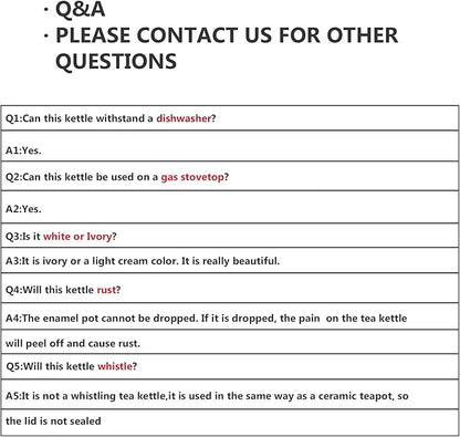 Floral Ceramic Enamel Teapot Tea Kettle for Stovetop,Large Porcelain Enameled Teakettle (3.3QT Mystery flower)